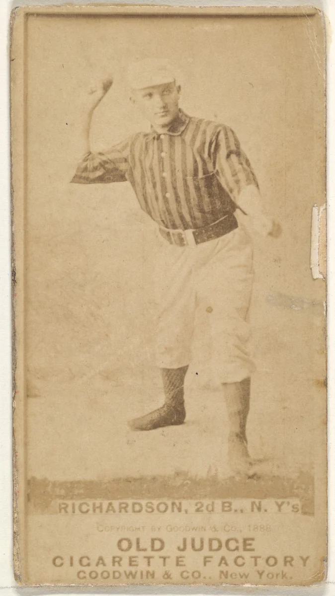 Danny Richardson, 2nd Base, New York, from the Old Judge series (N172) for Old Judge Cigarettes by Goodwin & Company, photograph, 1888