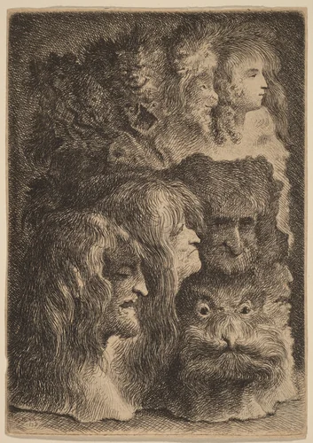 Fantastic Heads by Bartholomeus Breenbergh
Jacques de Gheyn III, print, 1638