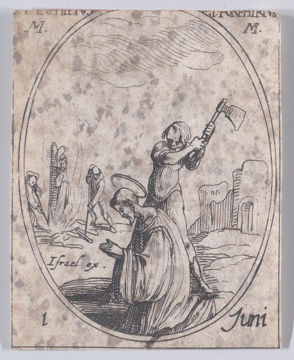 S. Pamphile et S. Porphyre, martyrs (St. Pamphilus and St. Porphyrius, Martyrs), June 1st, from "Les Images De Tous Les Saincts et Saintes de L'Année" (Images of All of the Saints and Religious Events of the Year) by Jacques Callot, print, 1636