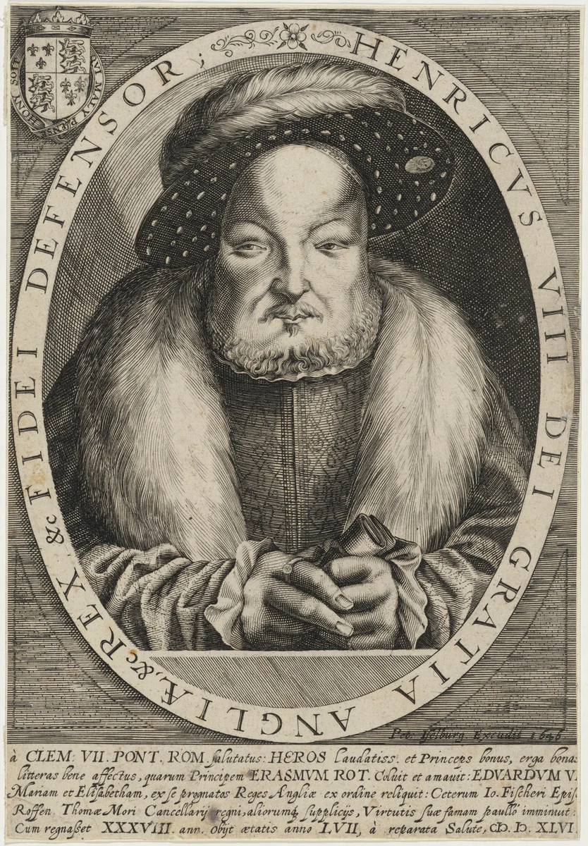 Henry VIII by Peter Isselburg; Quentin Massys, print, 1646