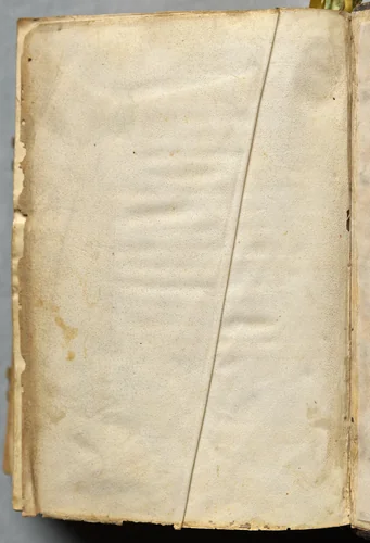 Hours of Charles the Noble, King of Navarre (1361-1425), Blank Fly Leaf by Master of the Brussels Initials and Associates, book, 1400-1410