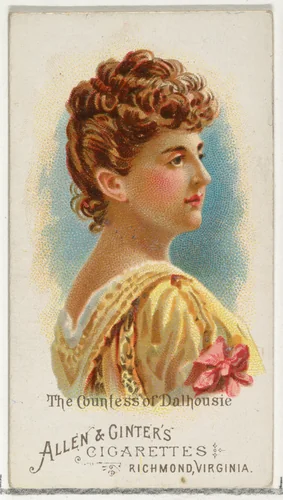 The Countess of Dalhousie, from World's Beauties, Series 1 (N26) for Allen & Ginter Cigarettes by Allen & Ginter, print, 1888
