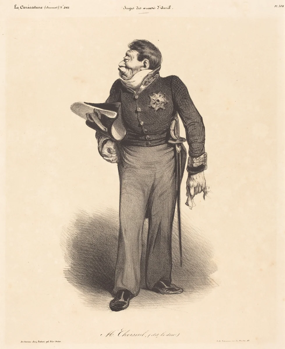 C.-A. Gabriel, duc de Choiseul by Honoré Daumier, print, 1835