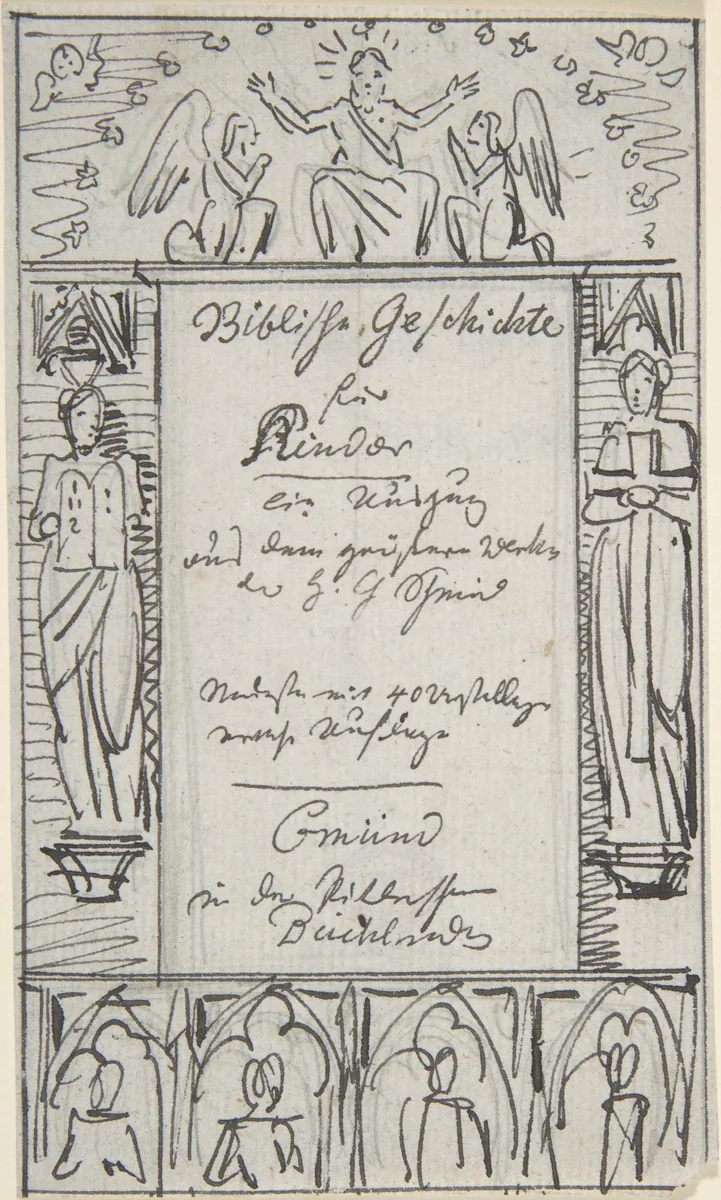 Study for a Title Page by Carl Alexander von Heideloff, drawing, 1809-1865