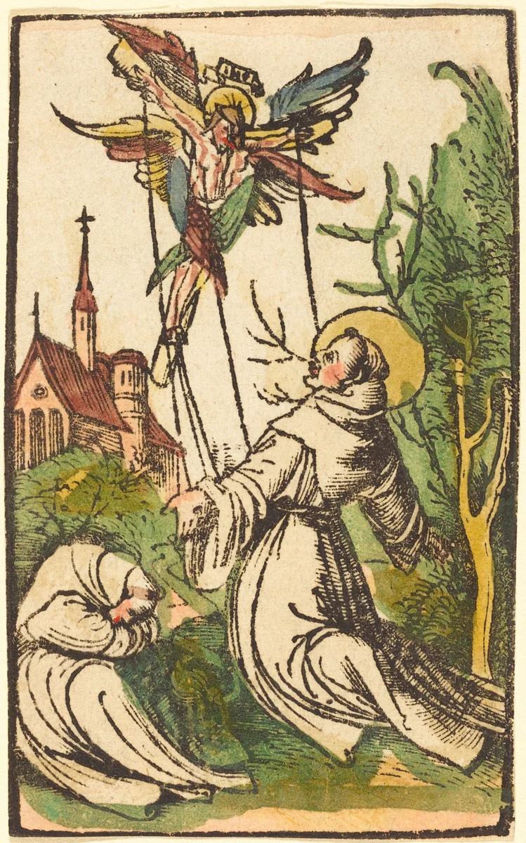 Saint Francis Receiving the Stigmata by German 15th Century, print, 1500-1510