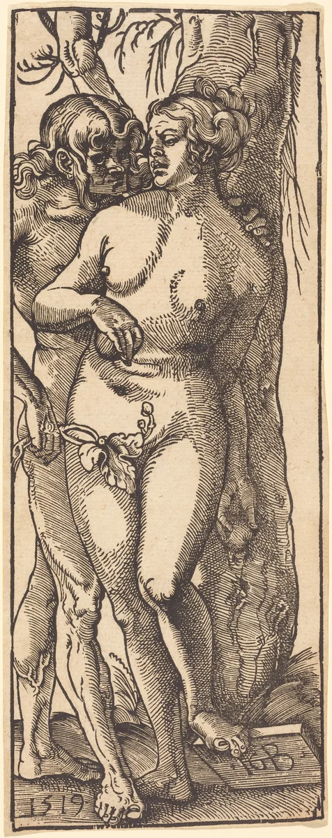 Adam and Eve by Hans Baldung Grien, print, 1519