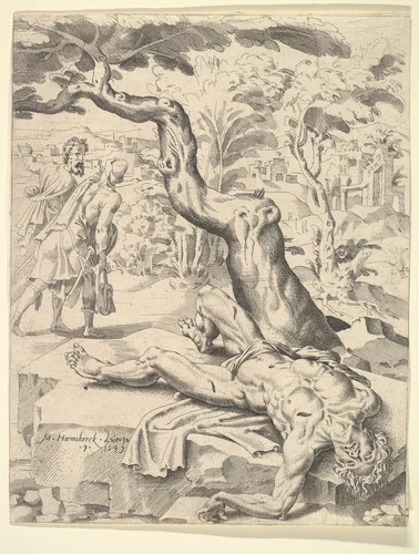 The Parable of the Good Samaritan by Maarten van Heemskerck, print, 1549