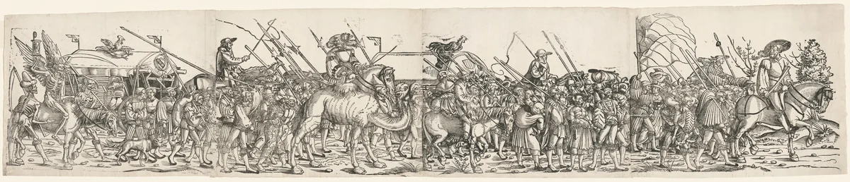 Army Train and Death by Erhard Schön; Hans Guldenmund, print, 1527-1537