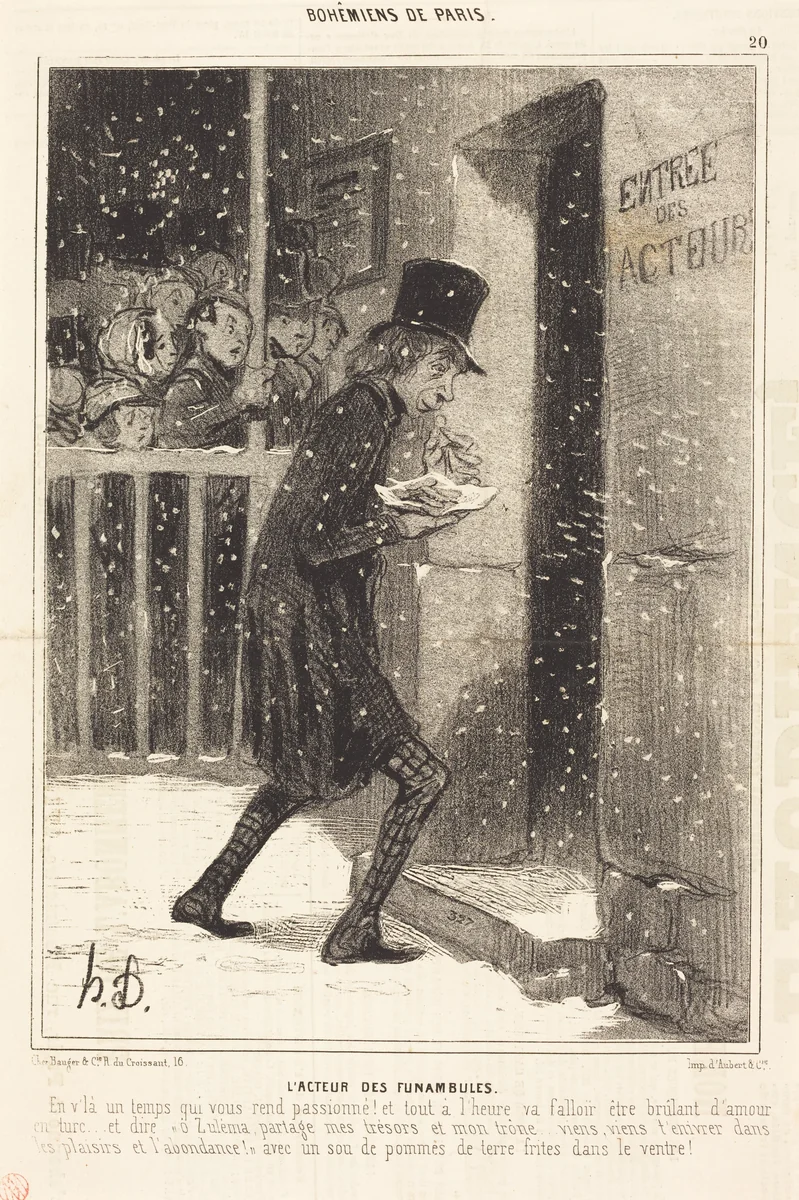 L'Acteur des Funambules by Honoré Daumier, print, 1842