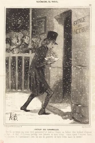 L'Acteur des Funambules by Honoré Daumier, print, 1842