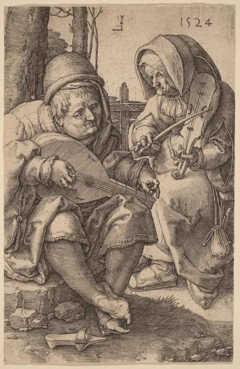 The Musicians by Lucas van Leyden, print, 1524