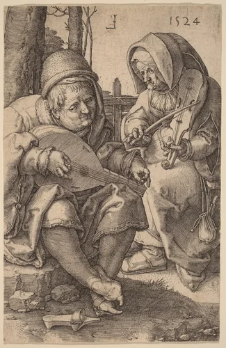 The Musicians by Lucas van Leyden, print, 1524
