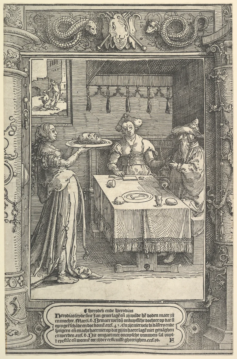 Salome with the Head of John the Baptist by Lucas van Leyden, print, 1512-1522