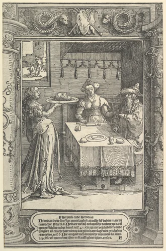 Salome with the Head of John the Baptist by Lucas van Leyden, print, 1512-1522
