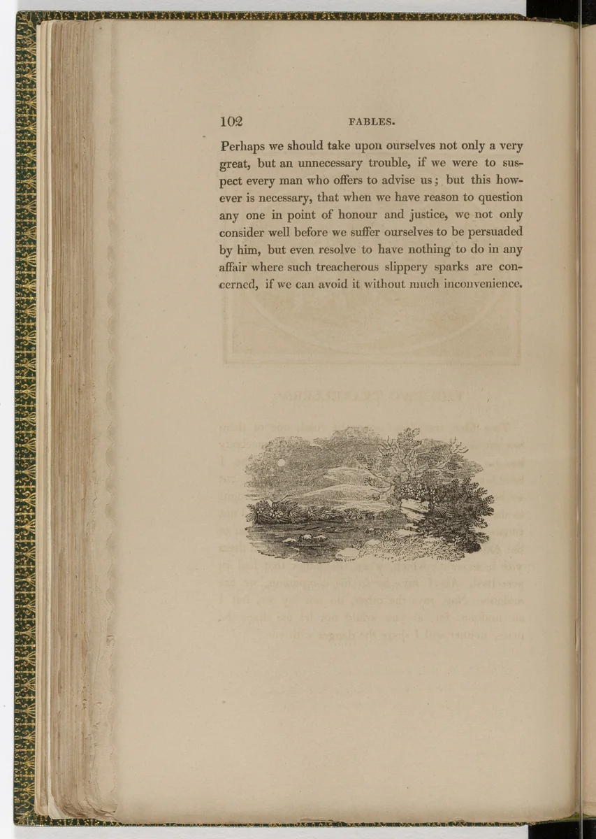 Tailpiece (page 102) from The Fables of Aesop by Thomas Bewick, illustrated book, 1818