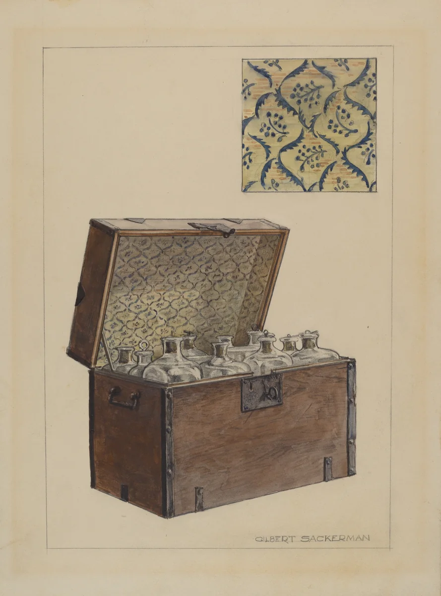 Medicine Bottle Chest by Gilbert Sackerman, index of american design, 1936