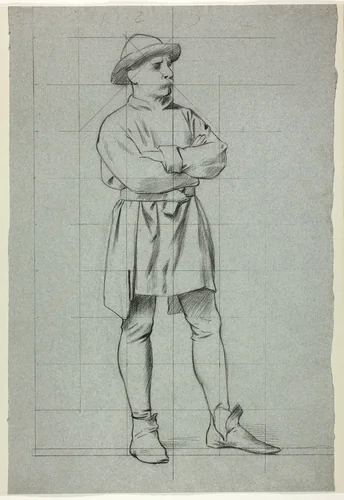 Man Standing with Folded Arms by Henry Stacy Marks, drawing, 1849-1898