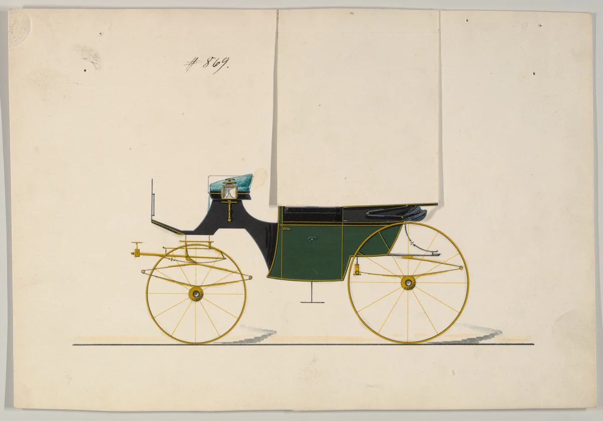 Landaulet #869 by Brewster & Co., drawing, 1850-1870
