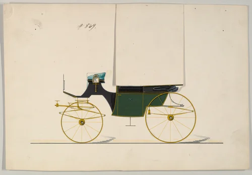 Landaulet #869 by Brewster & Co., drawing, 1850-1870