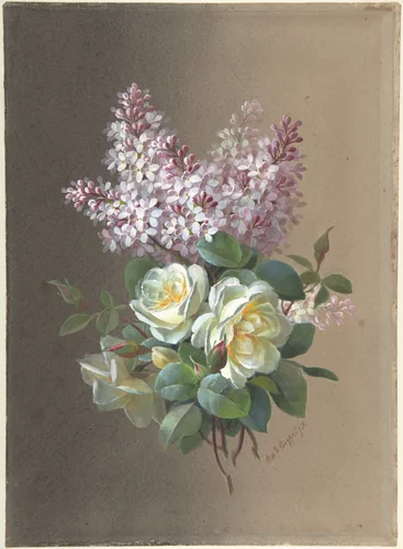 Flowers: Roses and Lilacs by Paul de Longpré, drawing, 1880-1911