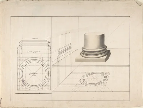 Projections of Columns by anonymous, drawing, 1700-1800