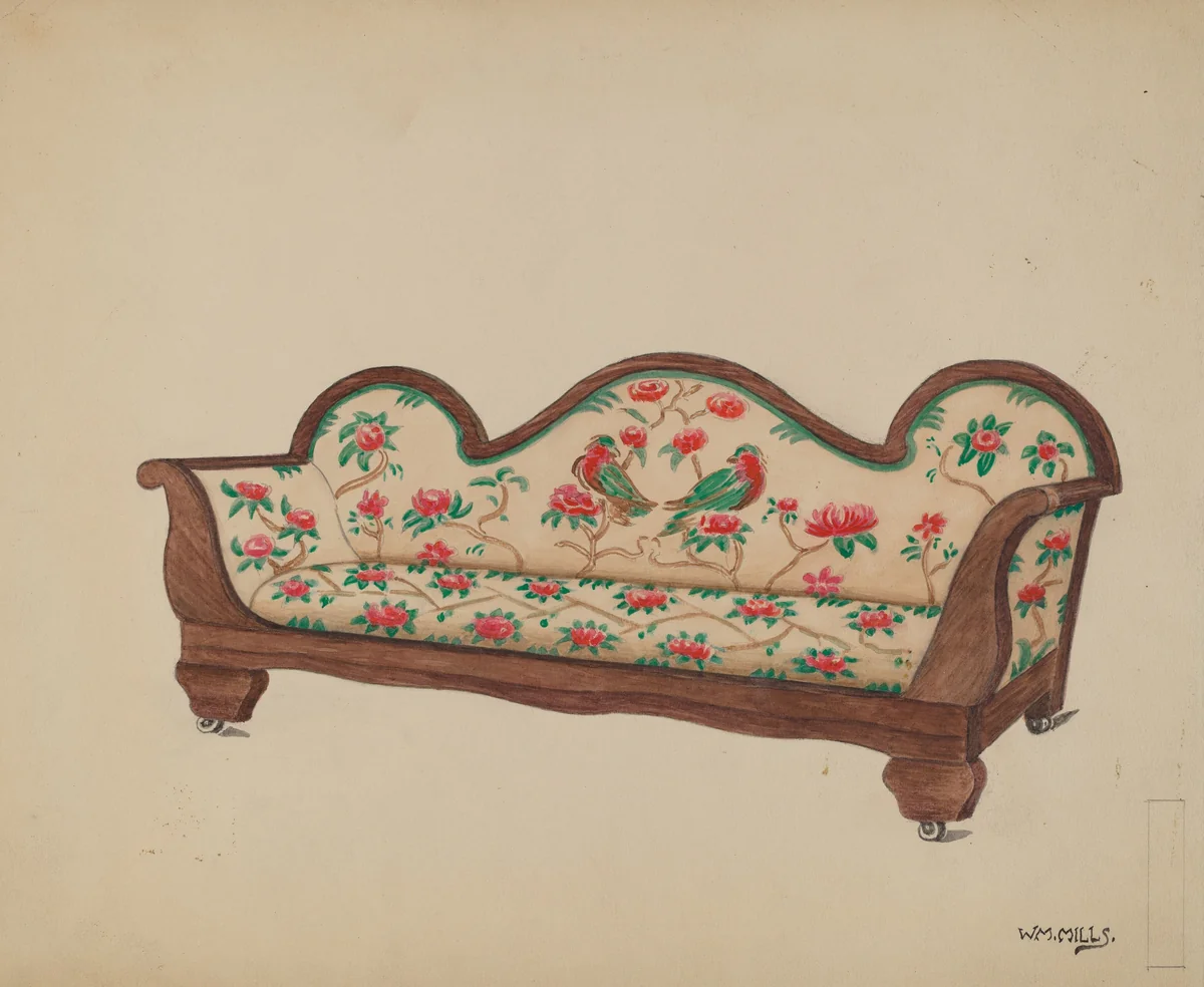 Sofa by William Mills, index of american design, 1935-1942