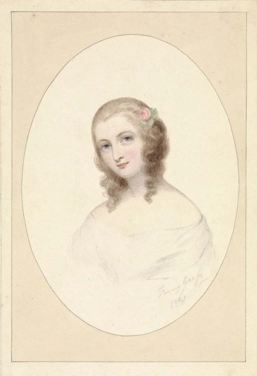 Zelfportret van Fanny Geefs-Corr by Fanny Geefs-Corr, drawing, 1841