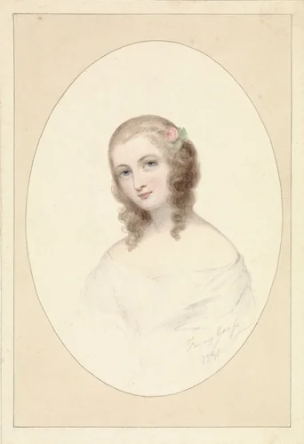 Zelfportret van Fanny Geefs-Corr by Fanny Geefs-Corr, drawing, 1841