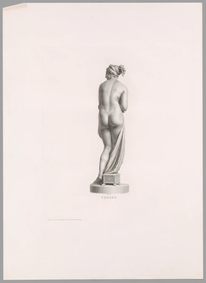 Venus, Back View, from Oeuvre de Canova by Domenico Marchetti, print, 1817