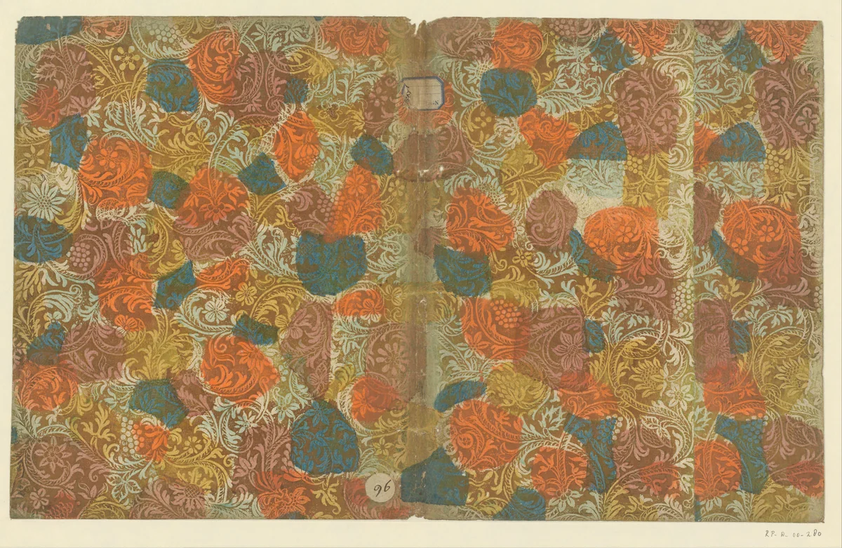 Blad met bloemen en vruchten by anonymous, other, 1730-1780