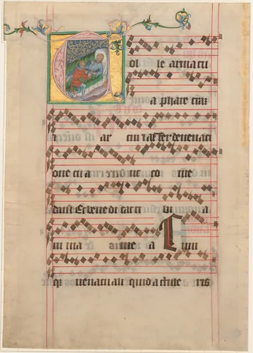 Isaac Blessing Jacob by Anonymous Artist; Master of the Golden Bull, drawing, 1400-1405