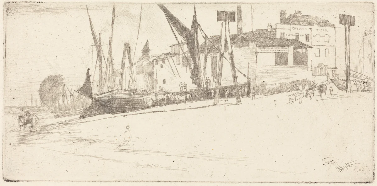 Chelsea Wharf by James McNeill Whistler, print, 1863