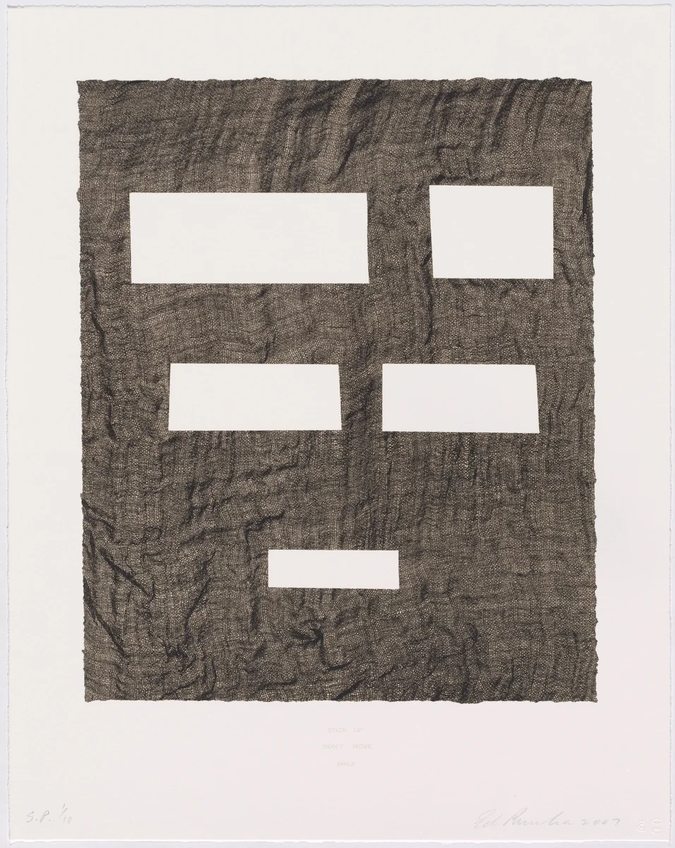 Stick Up... by Ed Ruscha
Xavier Fumat
James Reid
Gemini G.E.L., print, 2007