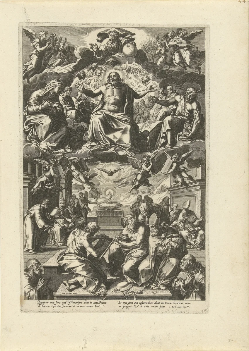 Twist tussen de kerkvaders over het heilig sacrament by anonymous, print, 1575-1665