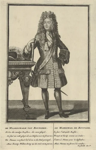 Portret van maarschalk Louis François, hertog van Boufflers by Daniel de Lafeuille, print, 1650-1709