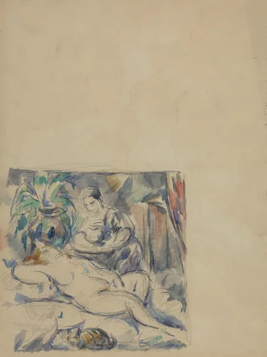 Waking Up [verso] by Paul Cezanne, drawing, 1880