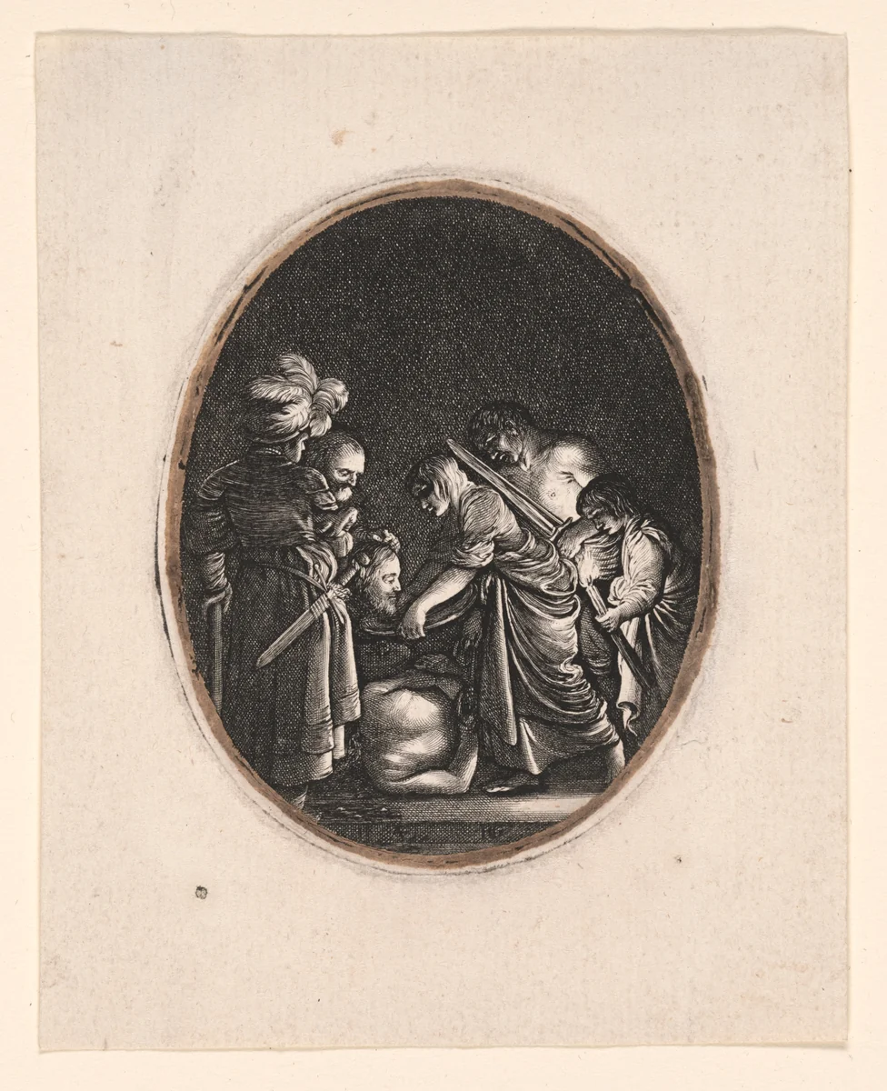 Beheading of St. John the Baptist by Hendrick Goudt, print, 1610
