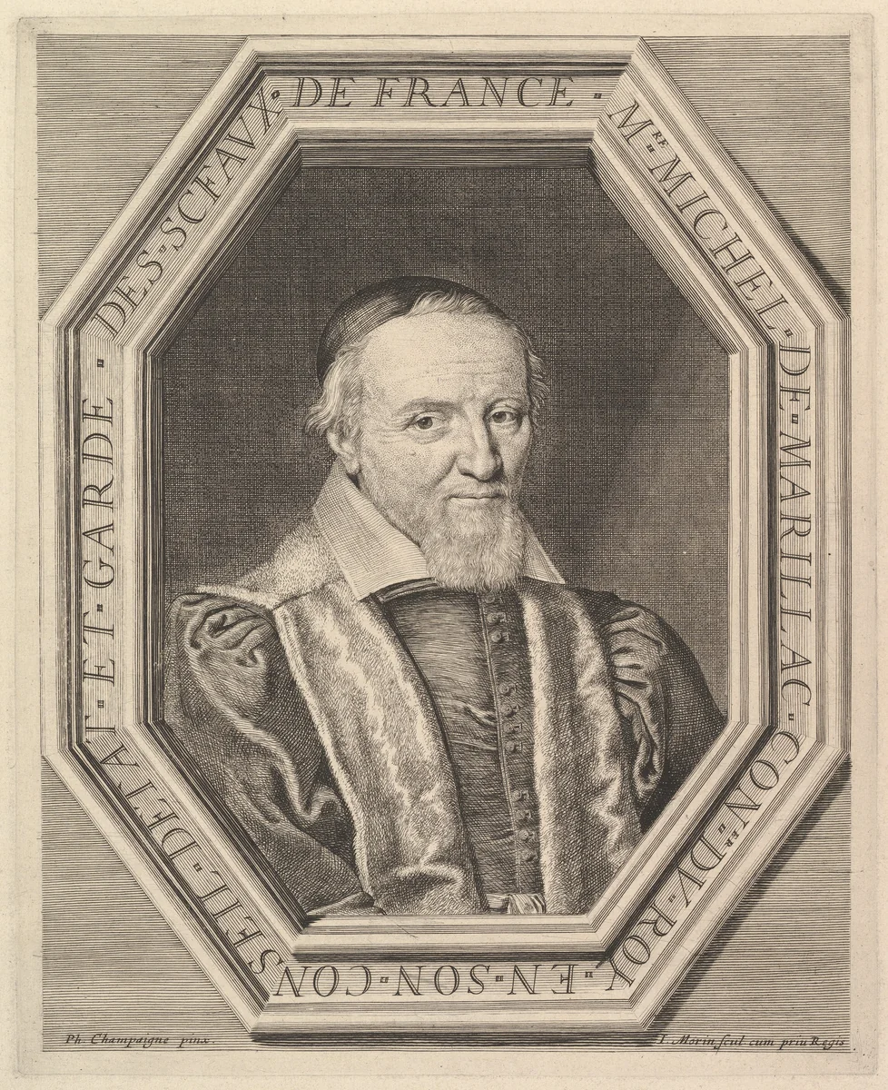 Michel de Marillac, conseiller d'etat et garde des sceaux by Jean Morin, print, 1605-1650