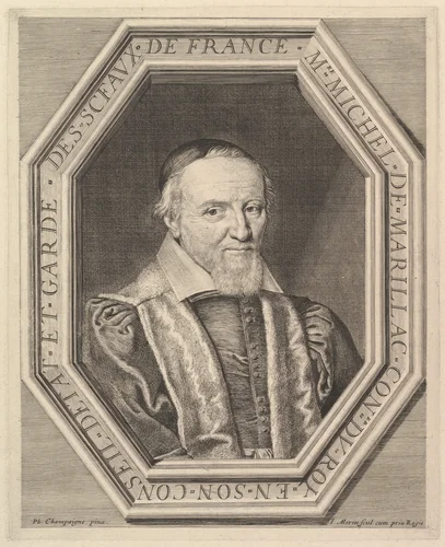 Michel de Marillac, conseiller d'etat et garde des sceaux by Jean Morin, print, 1605-1650