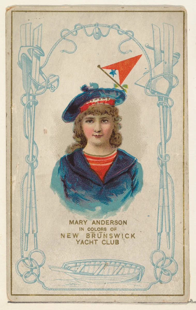 Mary Anderson in Colors of New Brunswick Yacht Club, from the Yacht Colors of the World series (N140) issued by Duke Sons & Co. to promote Honest Long Cut Tobacco by W. Duke, Sons & Co., print, 1890