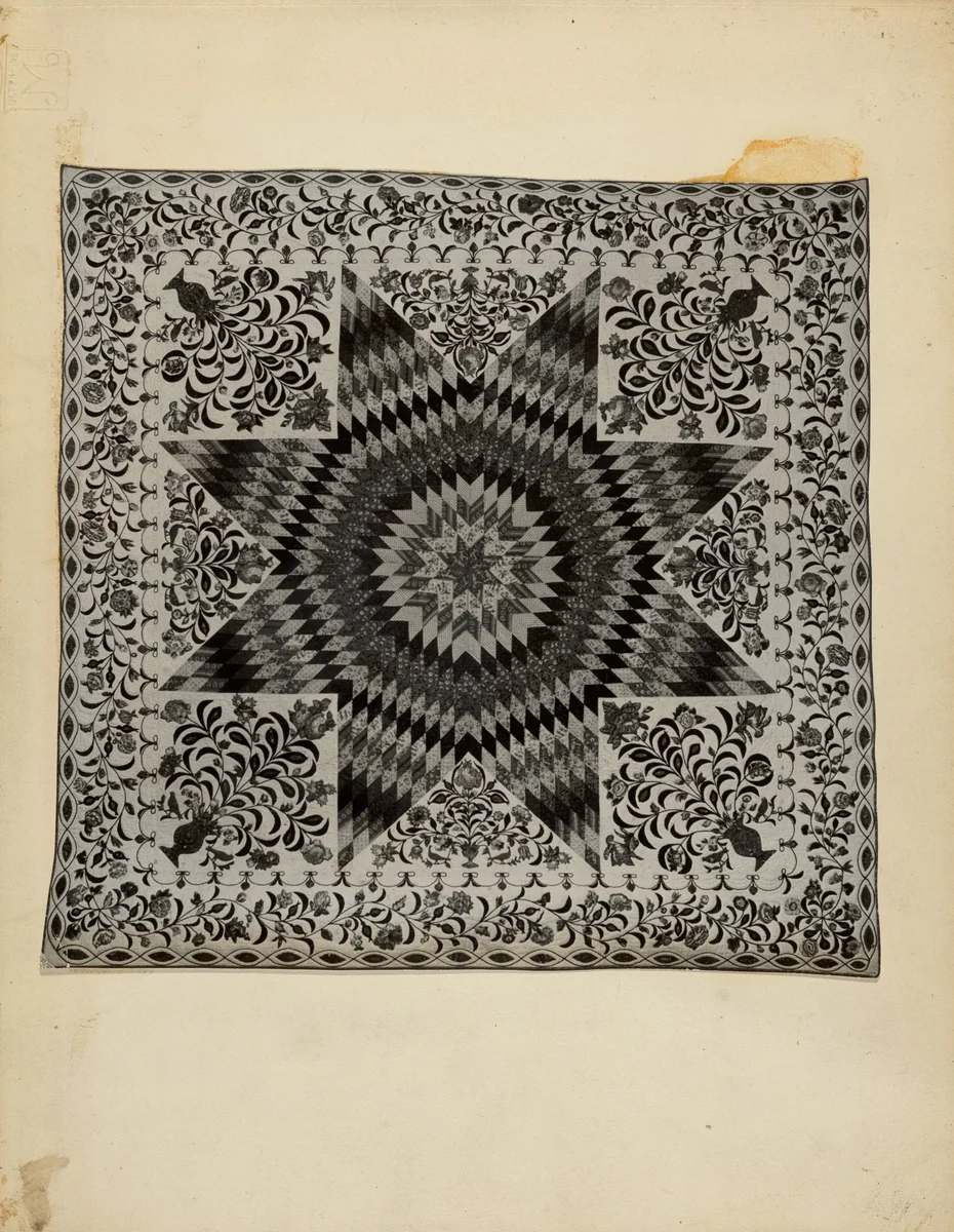 Patchwork and Applique Quilt by American 20th Century, index of american design, 1940