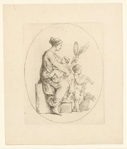 Allegorie van de vijf zintuigen by Bernhard Rode, print, 1788
