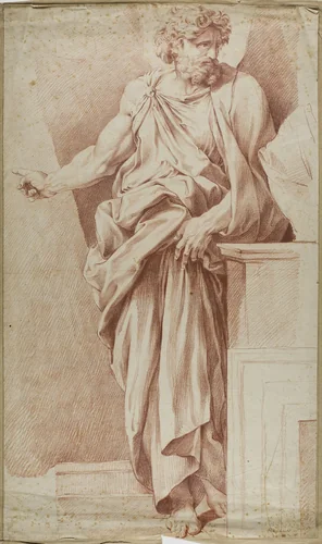 Standing Man, Pointing with Right Hand by Raffaello Sanzio, drawing, 1700-1799