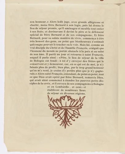Tailpiece (page 42) from Les Petites Fleurs de St. François (The Little Flowers of St. Francis) by Émile Bernard, illustrated book, 1928