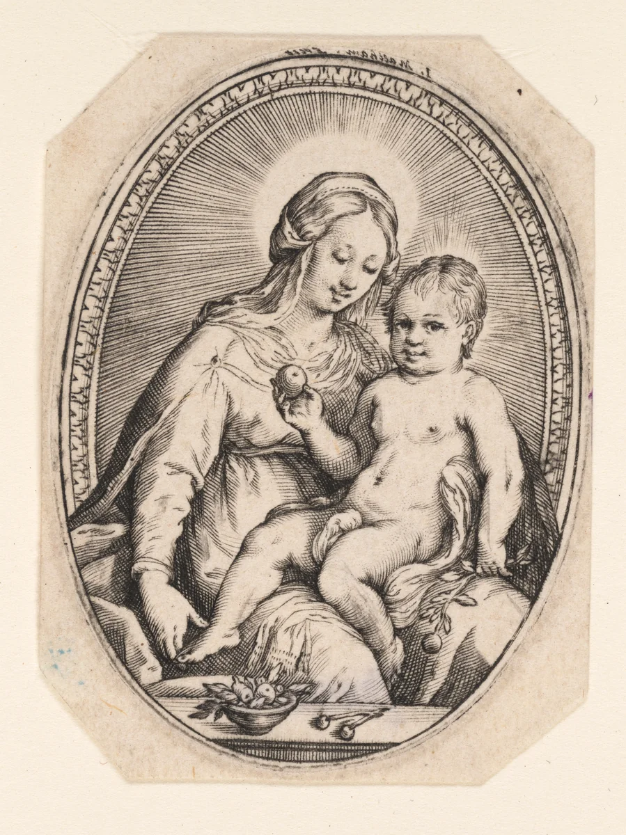 The Virgin and Child by Jacob Matham, print, 1595-1605