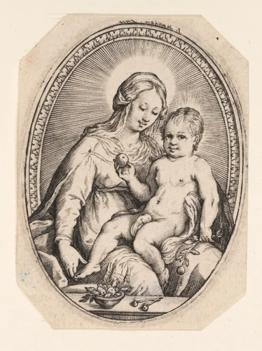 The Virgin and Child by Jacob Matham, print, 1595-1605