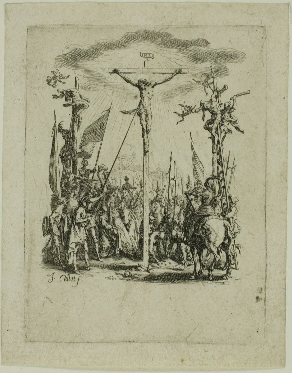 Jesus is Pierced with a Lance, from The Small Passion by Jacques Callot, print, 1612-1635