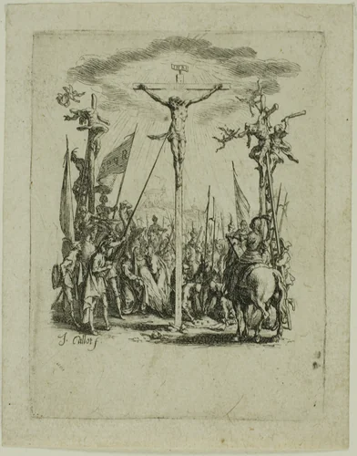 Jesus is Pierced with a Lance, from The Small Passion by Jacques Callot, print, 1612-1635