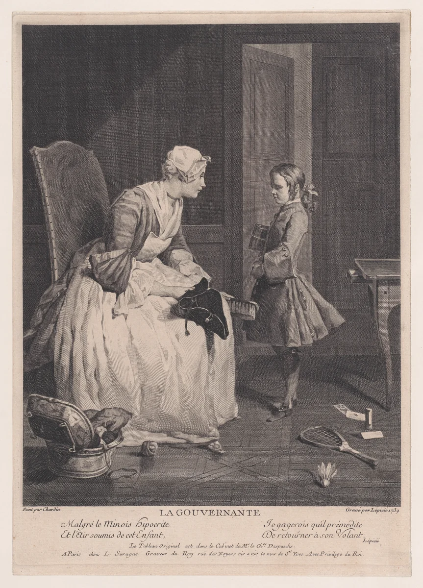 The Governess by Bernard Lepicié, print, 1739
