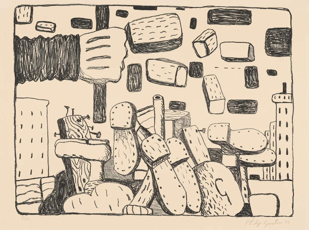 The Street by Philip Guston, print, 1970